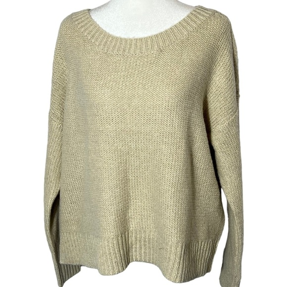 Alex Marie “Jerry” Knit Sweater — Cream + Gold Metallic Thread • NWT • Medium - Picture 1 of 7